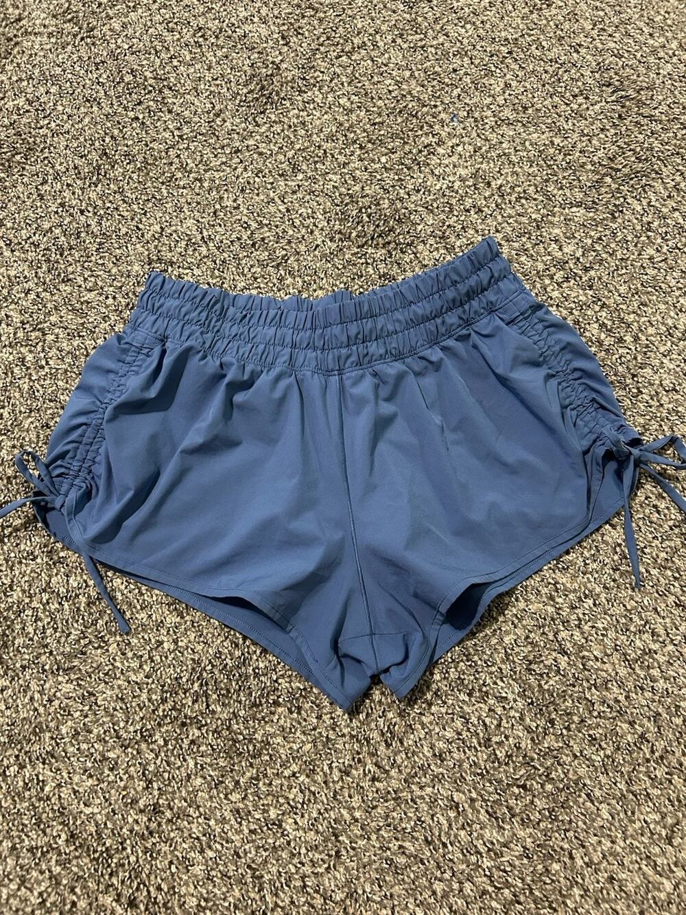 Offline by Aerie Women’s Athletic Shorts S Blue Solid Drawstring Elastic Waist